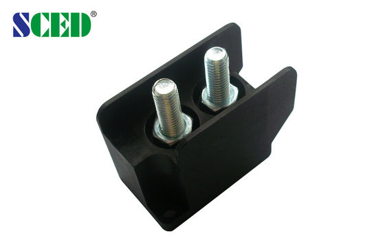 Black M8 Nut PBT Terminal Block Accessories 20mm Pitch Two Screw
