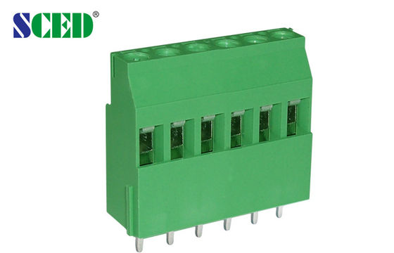 Euro Type Screw Connection Terminal Block 300V 10A PA66 Brass Terminal