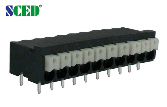 3.50mm Electrical Screwless Terminal Block , 300V 10A Spring Clamp Terminal Block