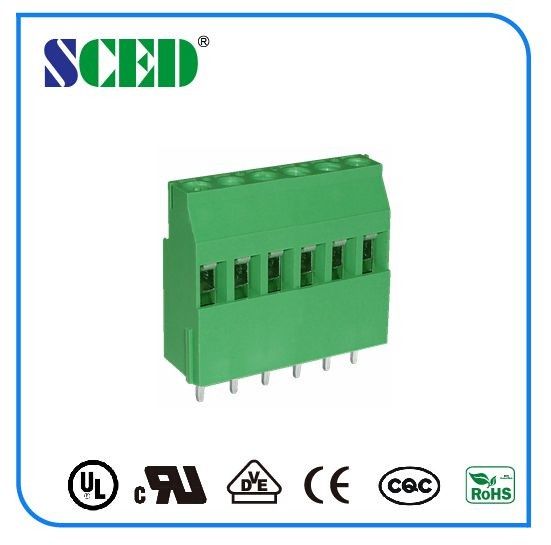 Euro Type Screw Connection Terminal Block 300V 10A PA66 Brass Terminal