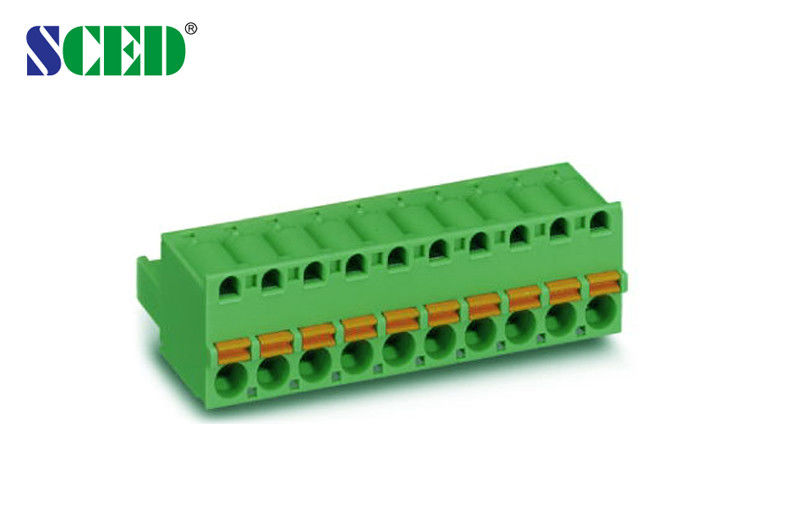 Brass Electrical Terminal Blocks Pitch 5.08mm 300V 18A Plastic Housing