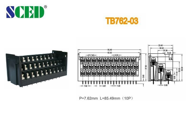 10 Pin Barrier Terminal Block Screw Terminal Block Connector Stable