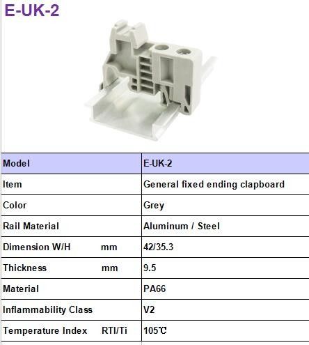 General Fixed Ending Clapboard PA66 V2 Fixed Ending Connector 9.5mm Thickness