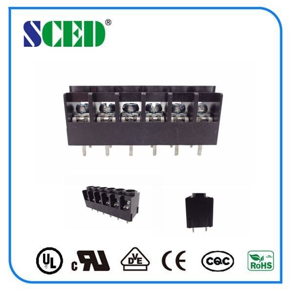 7.50mm Barrier Terminal Block Black Screw Clamp Connector For Frequency Converters