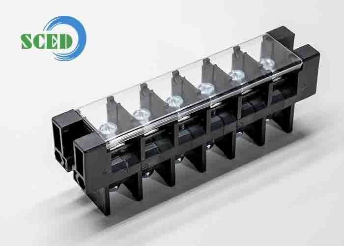 101A 21.0mm PBT Perforation 600V Feed Through Terminal Block With Plastic Cover