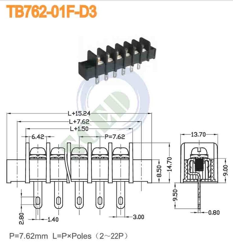 20A Current Barrier Terminal Board Designed for and -40 To 105°C Temperature Range