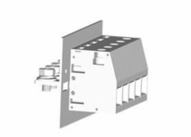 600V / 150A থ্রু প্যানেল টার্মিনাল ব্লকস পিচ 18.8mm 2-24 পোল রাইট অ্যাঙ্গেল