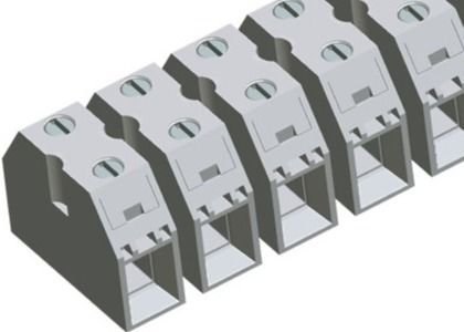 ইস্পাত স্ক্রু 50A টার্মিনাল ফিড মাধ্যমে সংযোগকারী পিচ 13.5mm 2-16 মেরু তামা