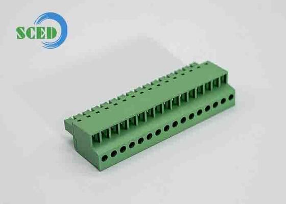 PA66 প্লাস্টিকের প্লাগযোগ্য টার্মিনাল ব্লক 3000V এসি/মিনিট প্রতিরোধ ভোল্টেজ এবং -40 °C থেকে +105 °C অপারেটিং তাপমাত্রা PCB এর জন্য